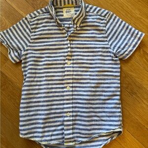 Boden Navy and White Striped Casual Shirt